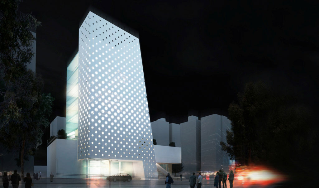 Night Render from office Building in Tehran, Iran designed by Mojtaba Nabavi and Zeinab Maghdouri